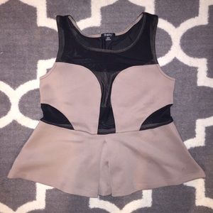 Tank&Black mesh peplum shirt! So cute